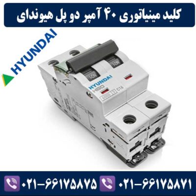 کلید مینیاتوری دو پل 40 آمپر هیوندای